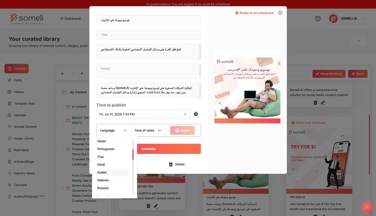 Arabic Content Support