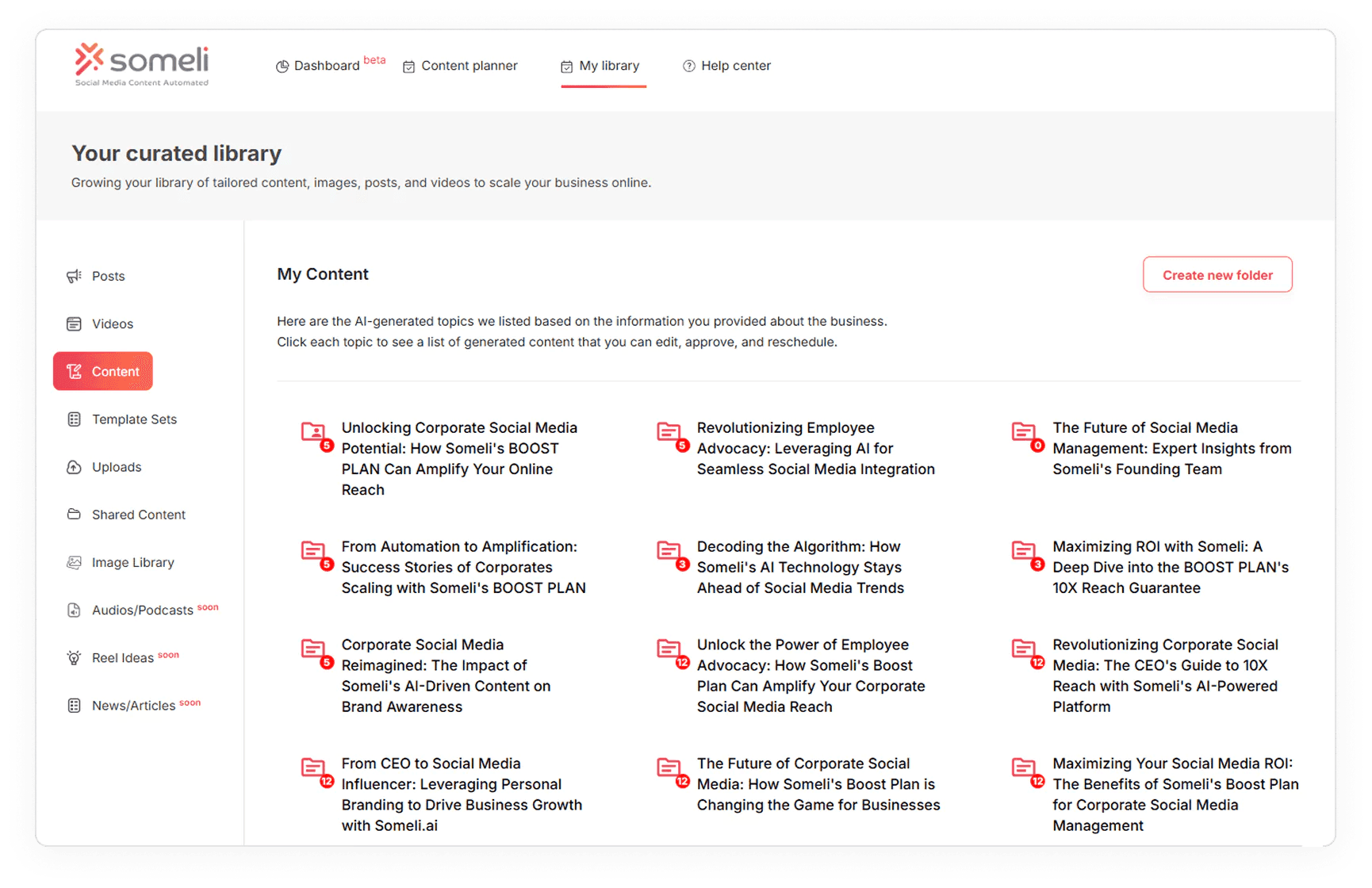 AI Content Engine dashboard